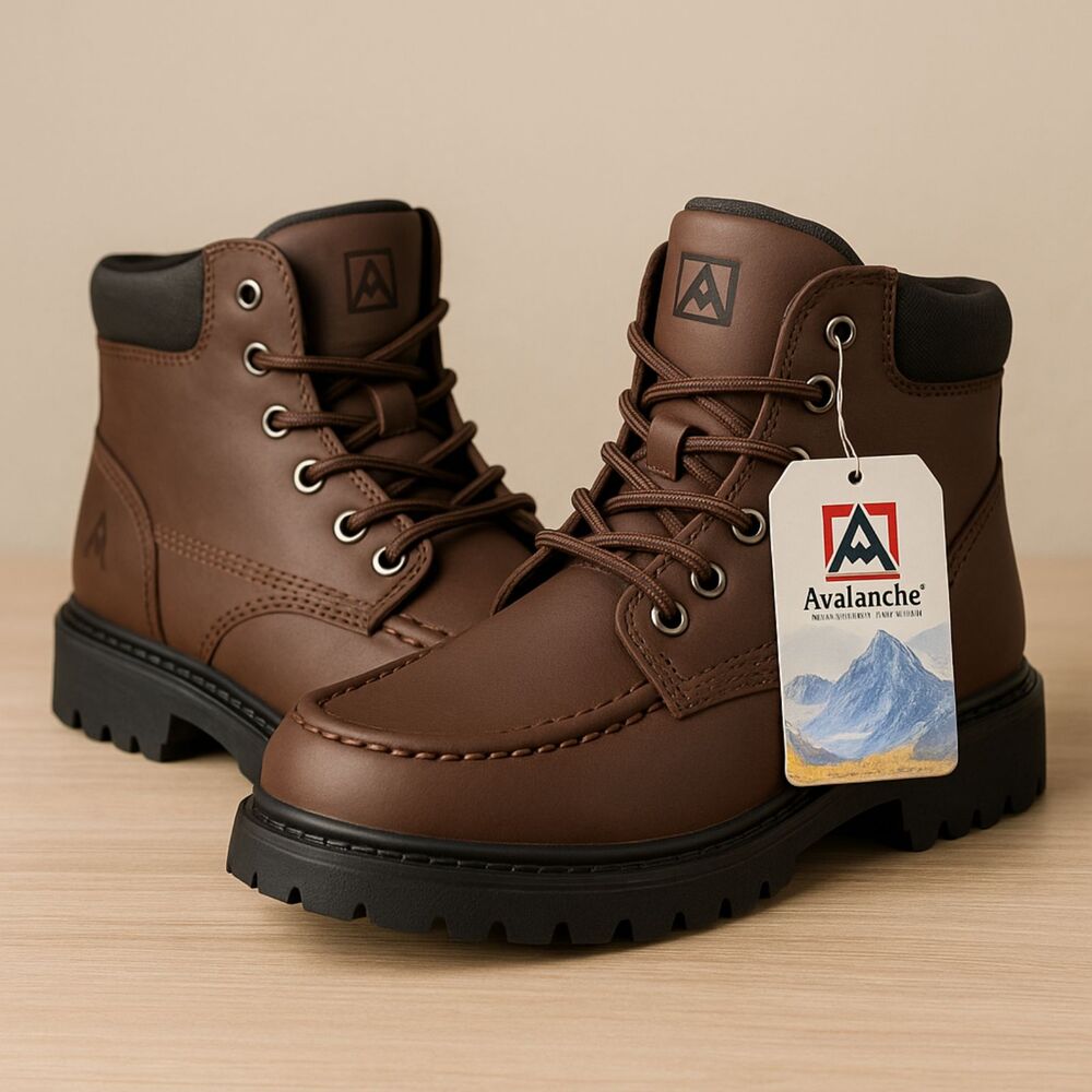 Avalanche Brown Outdoor Boots Water Resistant Youth 4 Durable Traction Hiking - Picture 7 of 8